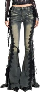 Flare Jeans Side Lace Up