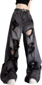 Y2K Ripped Grunge Baggy Jeans