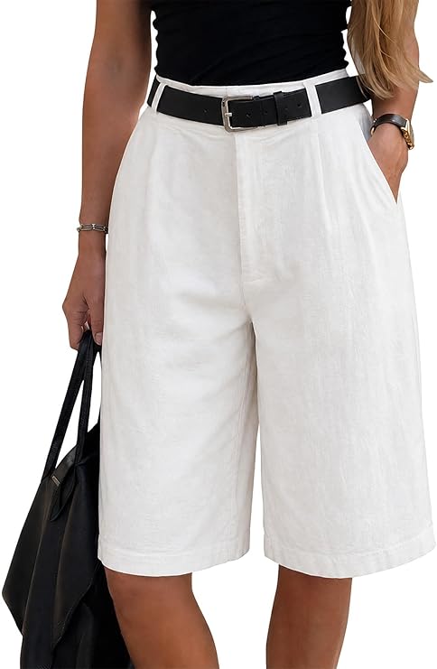 EXLURA Women Bermuda Shorts Knee Length