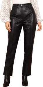 Faux Leather Straight Leg Pants