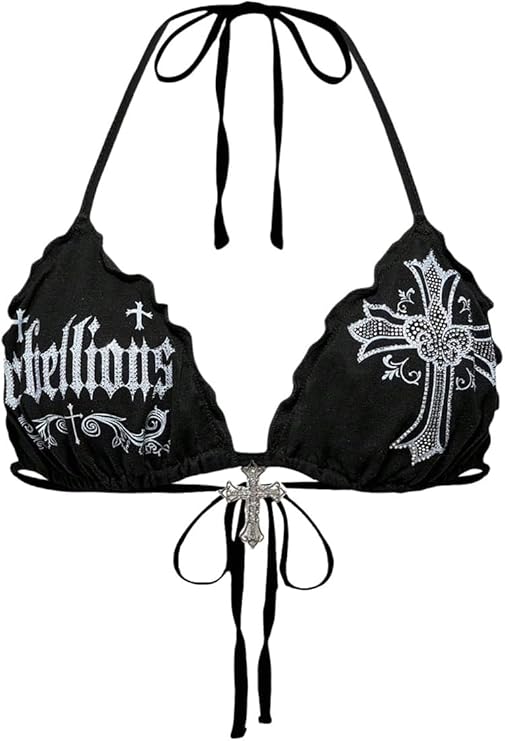 SOLY HUX Rhinestone Cross Bikini