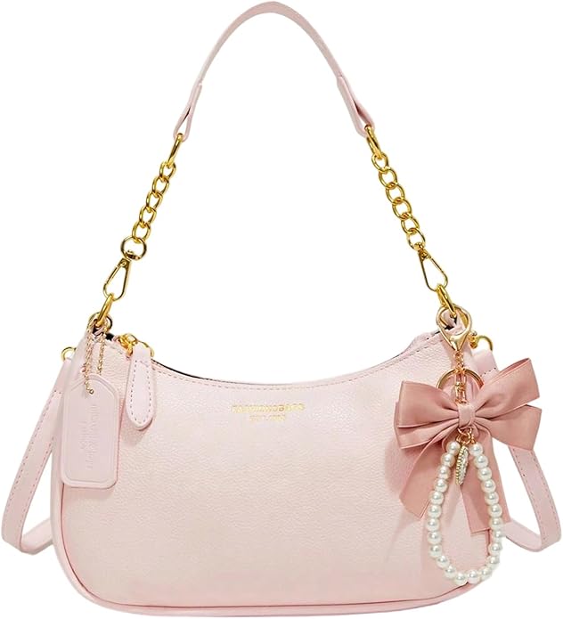Pink Bow Pearl Shoulder Bag