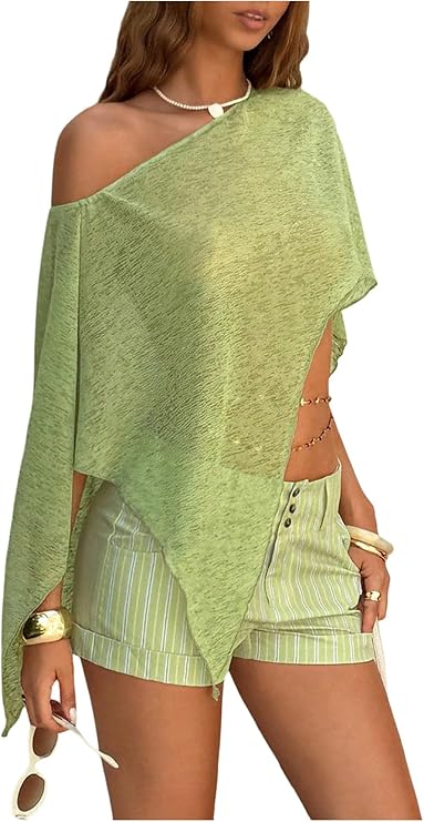 Green Poncho Top