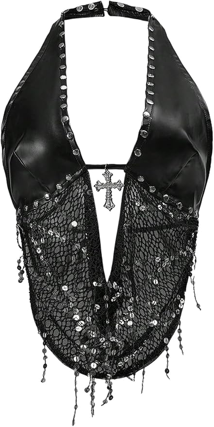 Verdusa Y2K Plaid Tie Back Halter