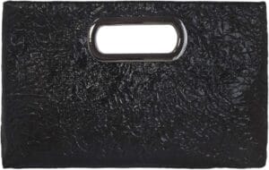 Crushed Metallic Top Handle Clutch