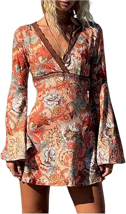 Floral Bell Sleeve Dress