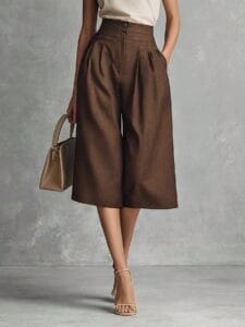 Elegant wide-leg and high waist trousers for women
