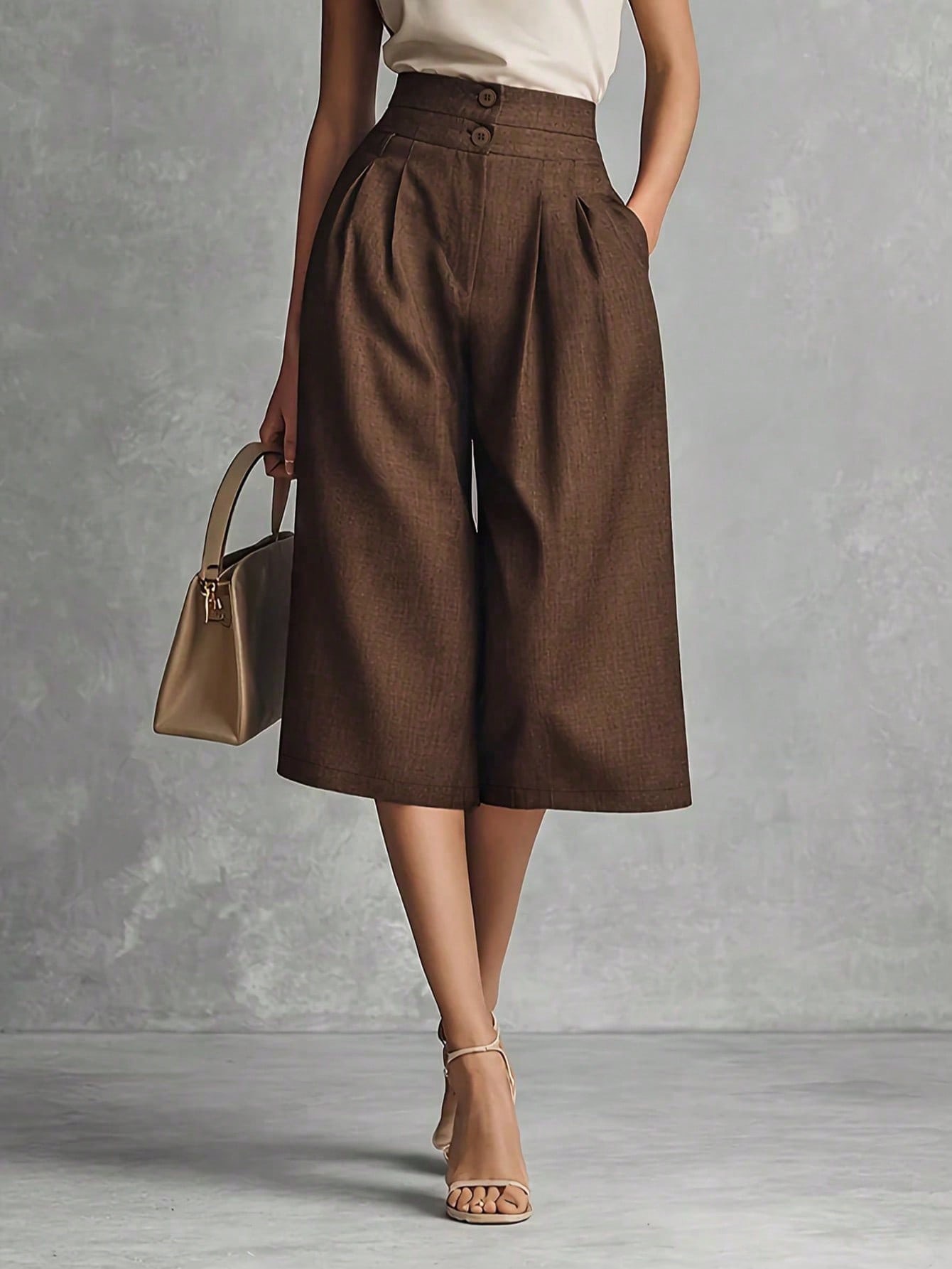 Elegant wide-leg and high waist trousers for women