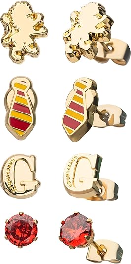 Harry Potter House Gryffindor 4-Piece Stud Earring Set