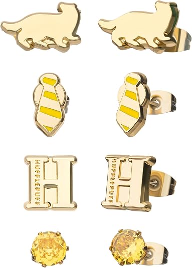 Harry Potter House Hufflepuff 4-Piece Stud Earring Set