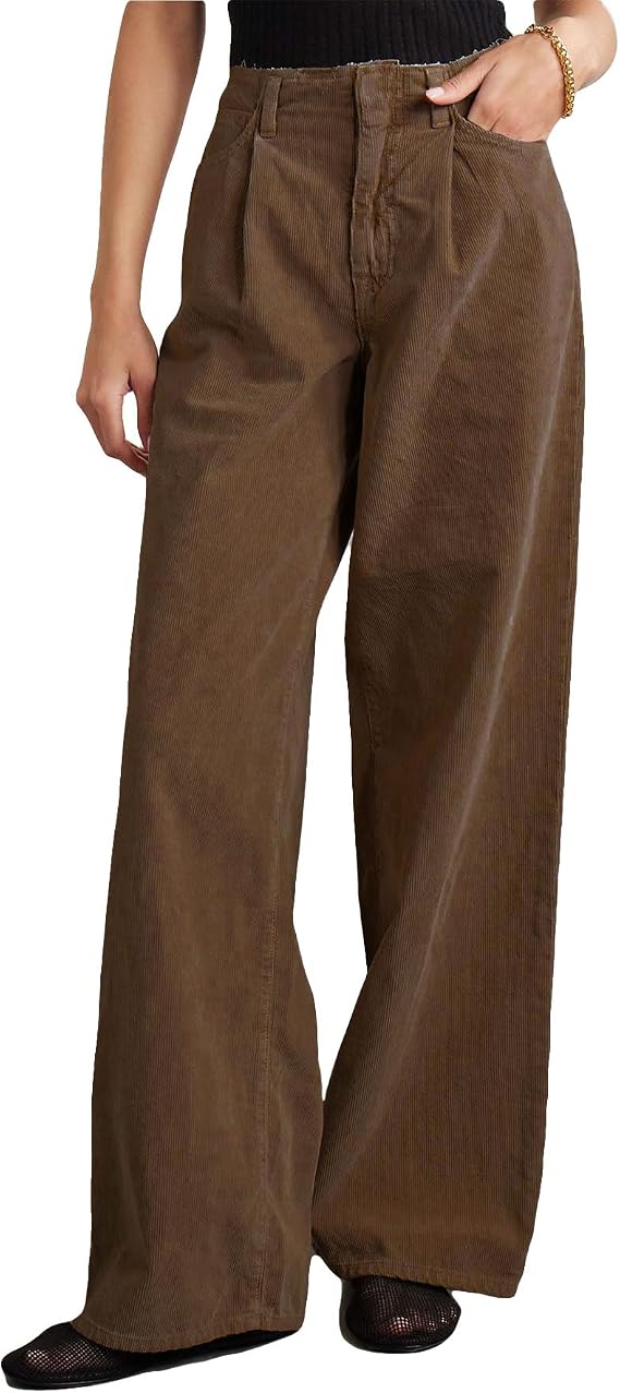 High Waisted Wide Leg Corduroy Pants