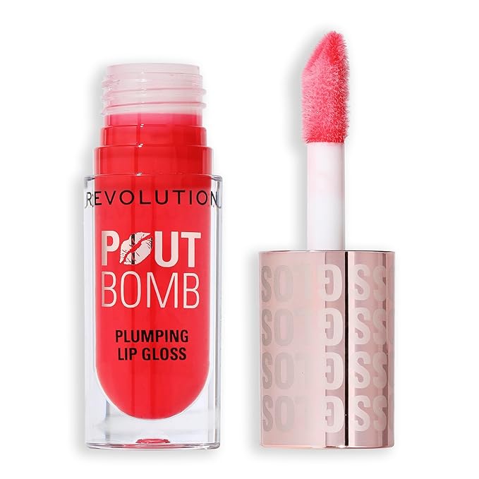 Revolution Pout Bomb Plumping Lip Gloss - Cherry Sheer Red
