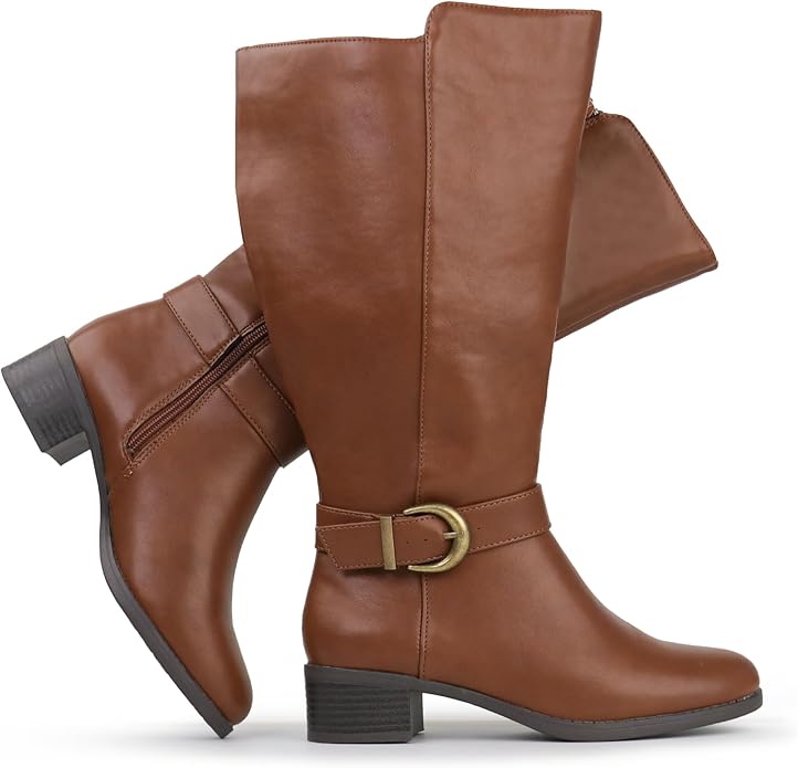 xtra Wide Calf Pull On Side Zipper Knee High Boots