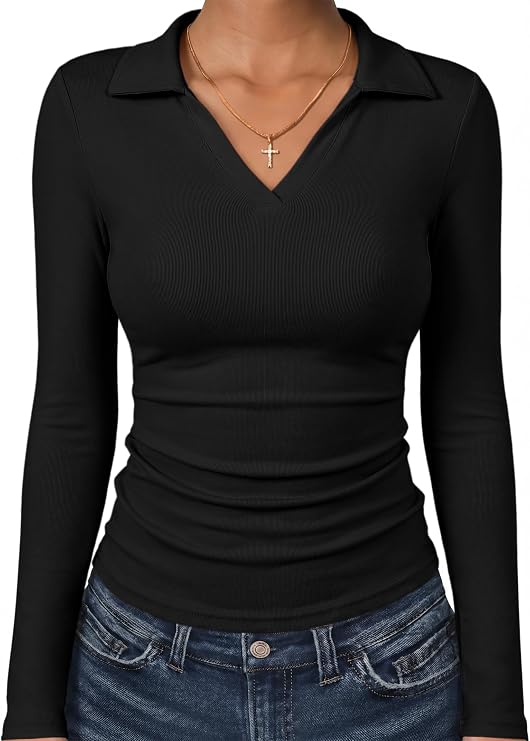 Long Sleeve Fitted Polo Shirts