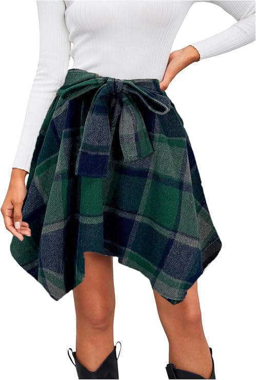 Women's Plaid Flannel Mini Skirt