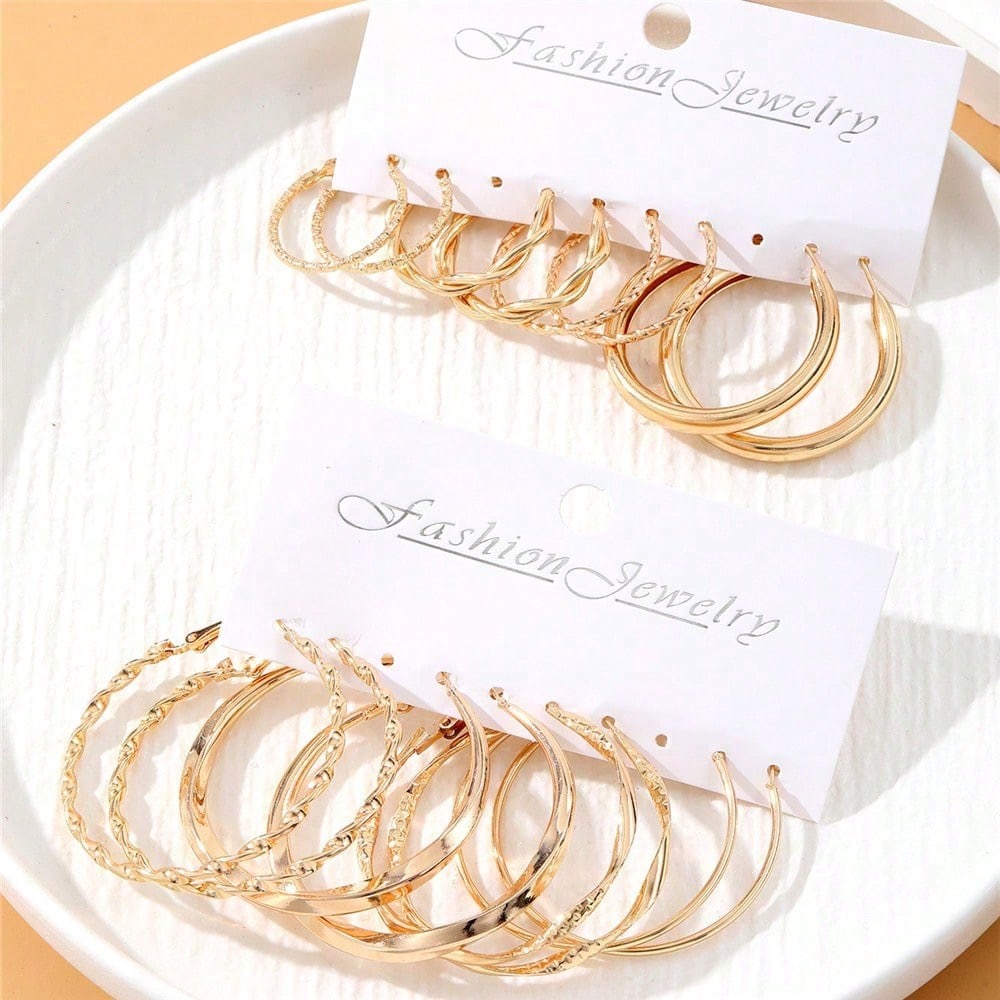Set of Asymmetrical Hoop Earrings