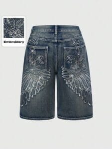 Grunge Punk Wide Leg Oversized Denim Shorts