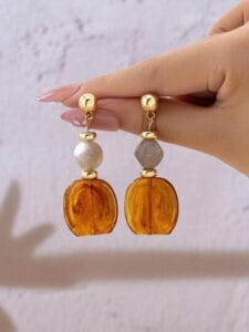 Vintage Acrylic Long Drop Earrings