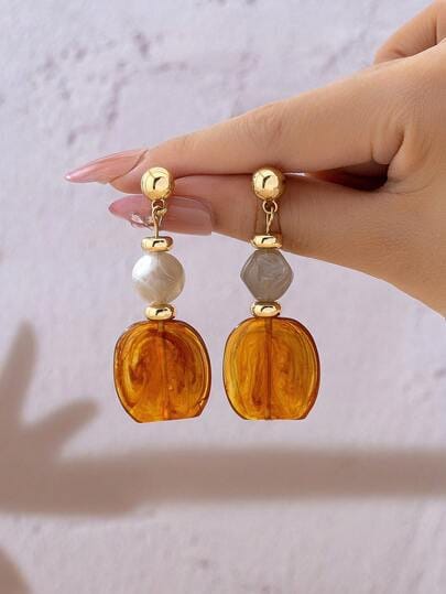 Vintage Acrylic Long Drop Earrings