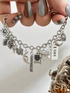 Personalized Charms Bracelet with Letter, Heart and Butterfly 