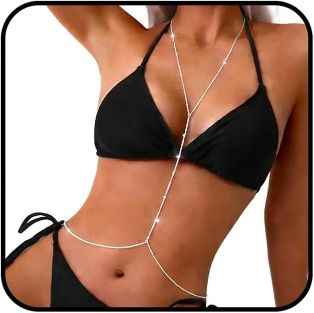 Crossover Bra Beaded Waist Chains