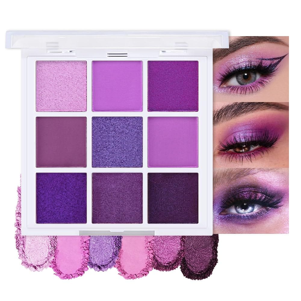 Lavender Violet Purple Glitter Matte Eyeshadow Palette