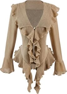 Y2k Ruffle Tops Cardigan