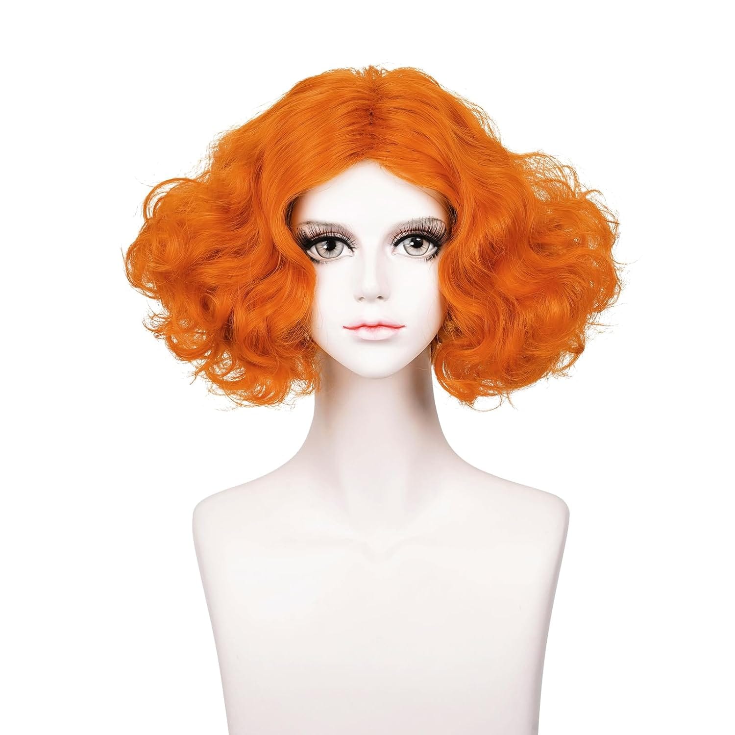 Short Wave Orange Wig