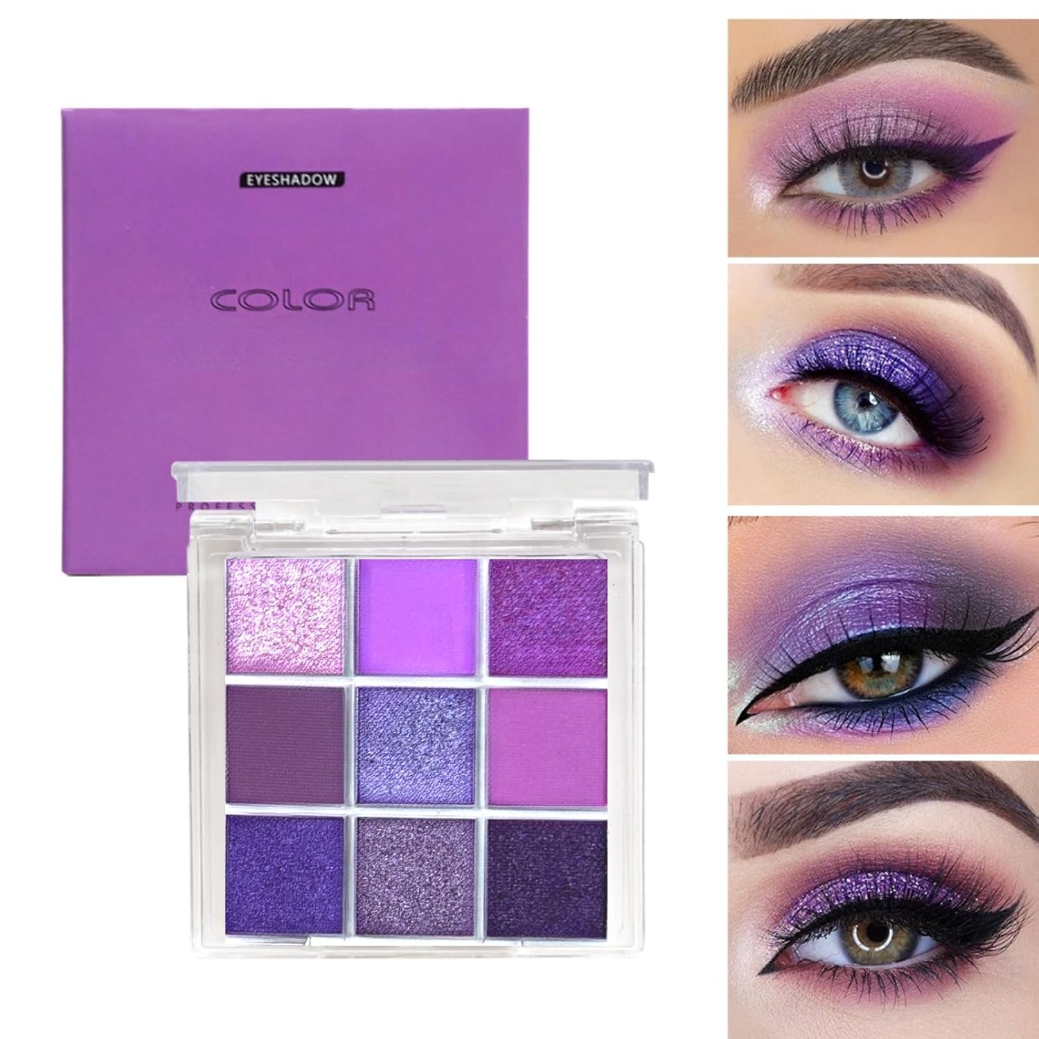 9 Colors Purple Tan Grape Shimmer Matte Neutral Eyeshadow Palette