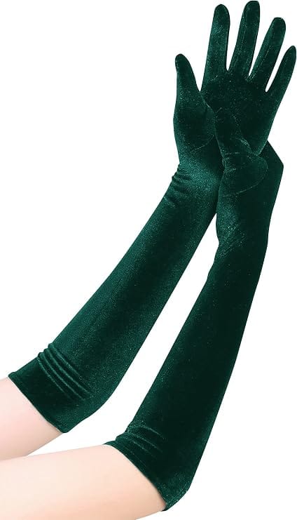 Green Velvet Gloves
