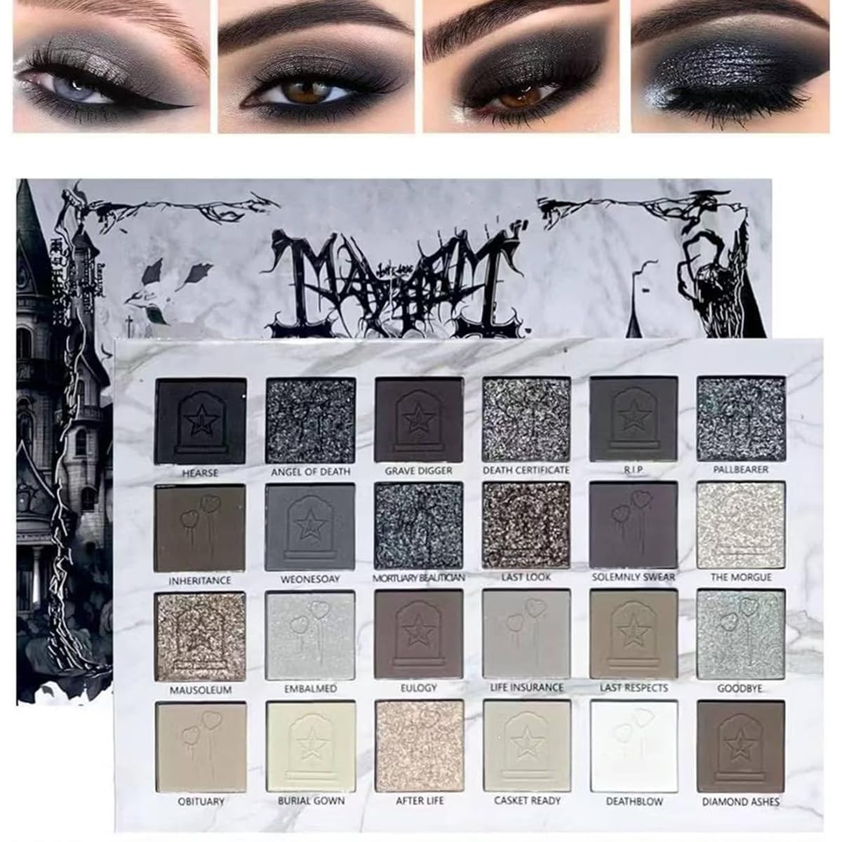 24Colors Black Grey Smokey Eyeshadow Palette