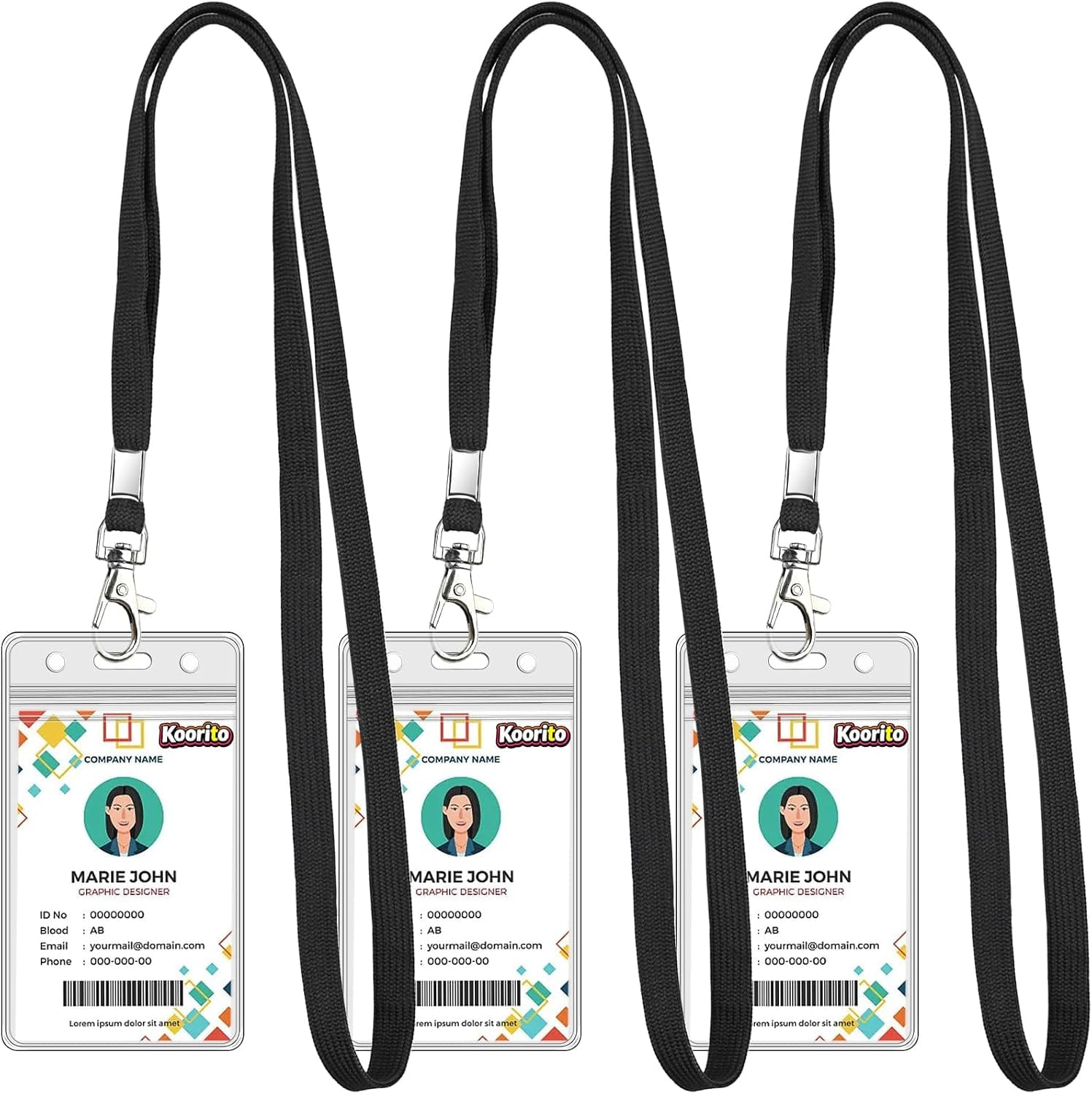 3 Pack Clear ID Badge Holder