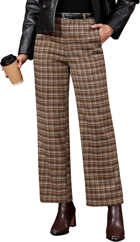 High Waisted Tartan Pants