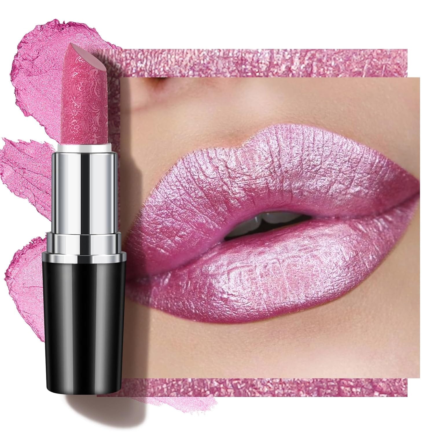  Metallic Hot Pink Lipstick