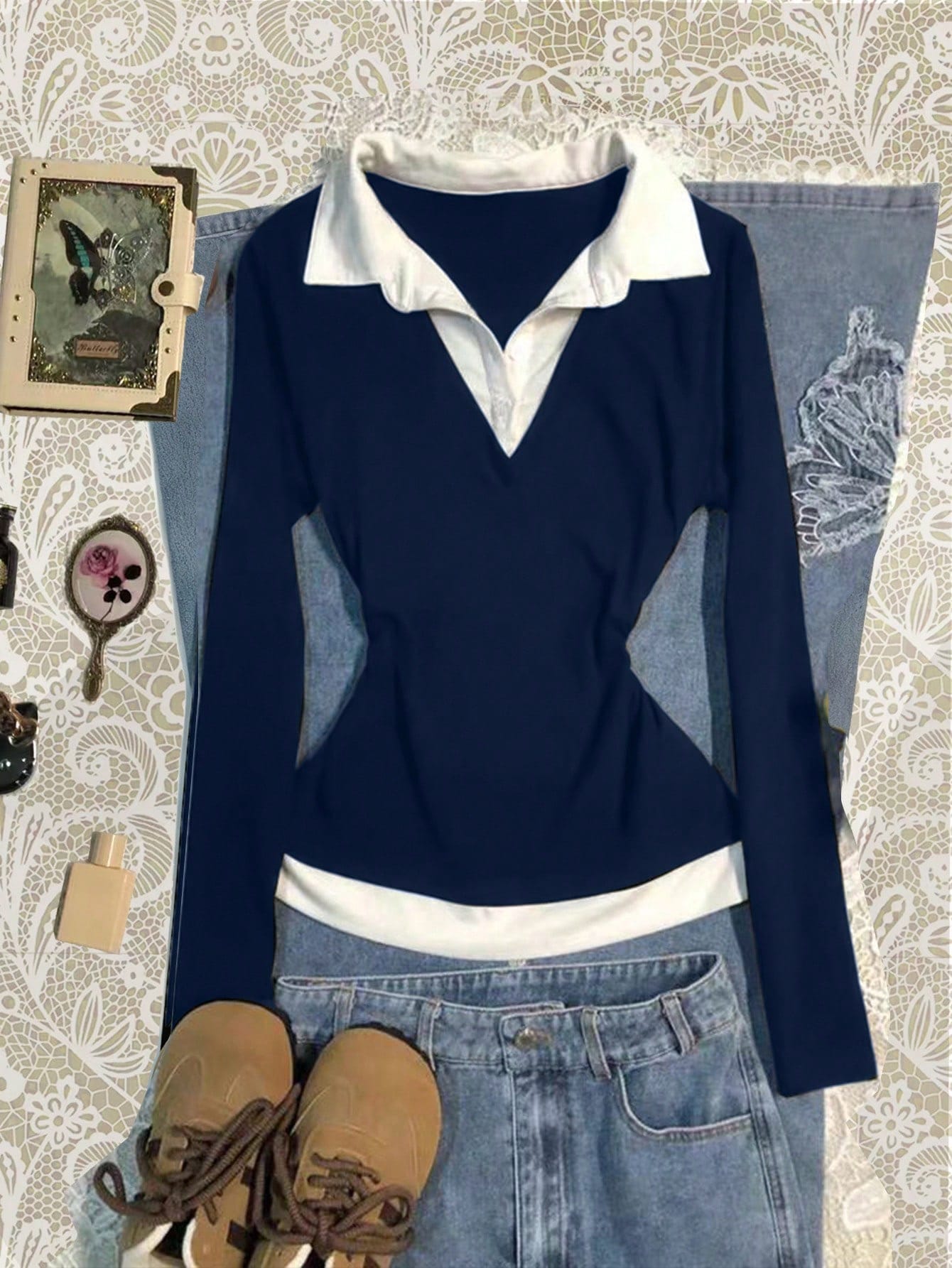 Casual Colourblock and Patchwork Top
