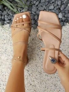 Nude flat sandals