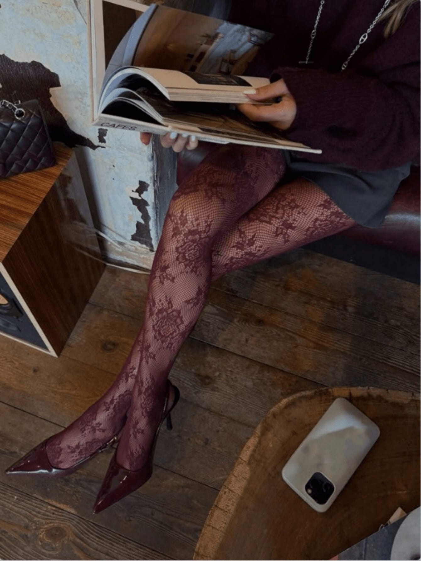 High Waisted Lace Tights