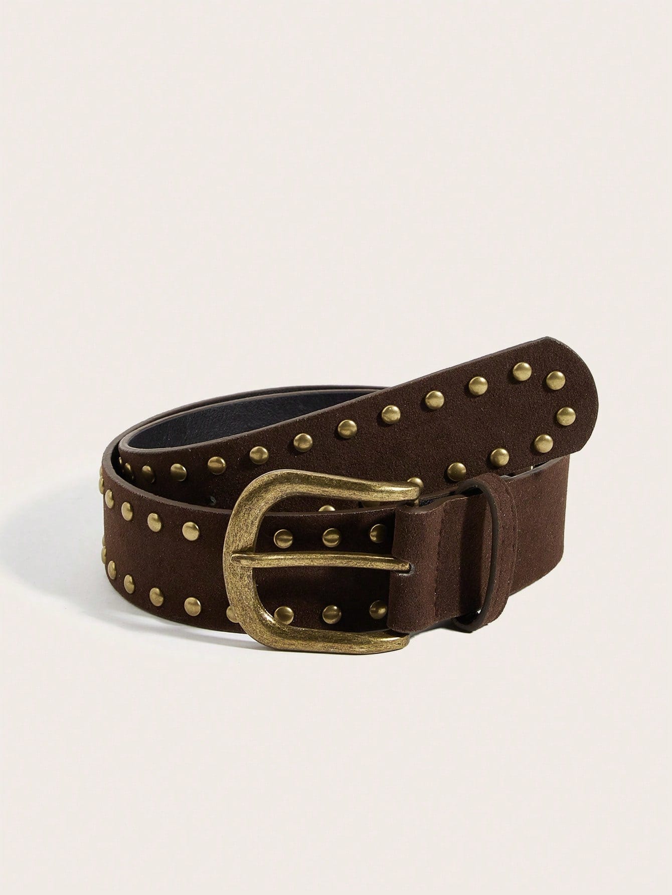 Vintage Women's Belt with Gold Square Buckle