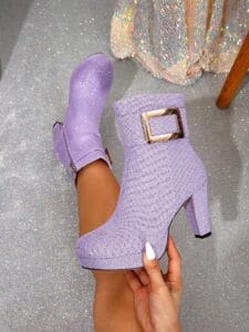 high-heeled platform boots