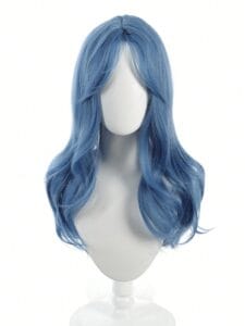 Long Synthetic Wig in Navy Blue Color