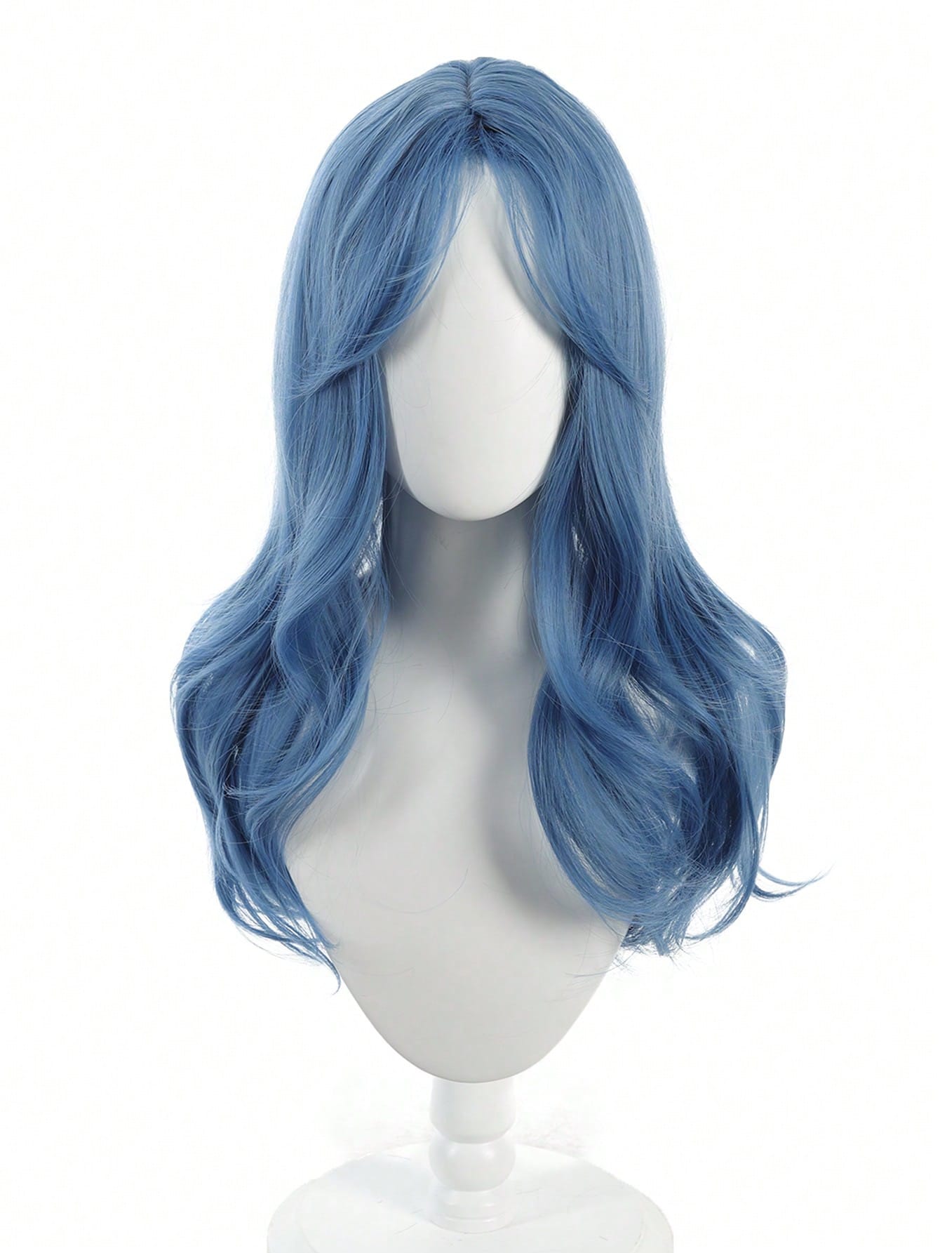 Long Synthetic Wig in Navy Blue Color