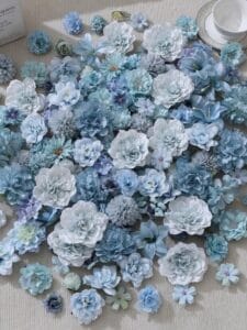20/40 Pieces Blue Artificial Flowers