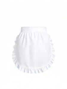White Short Ruffle Apron