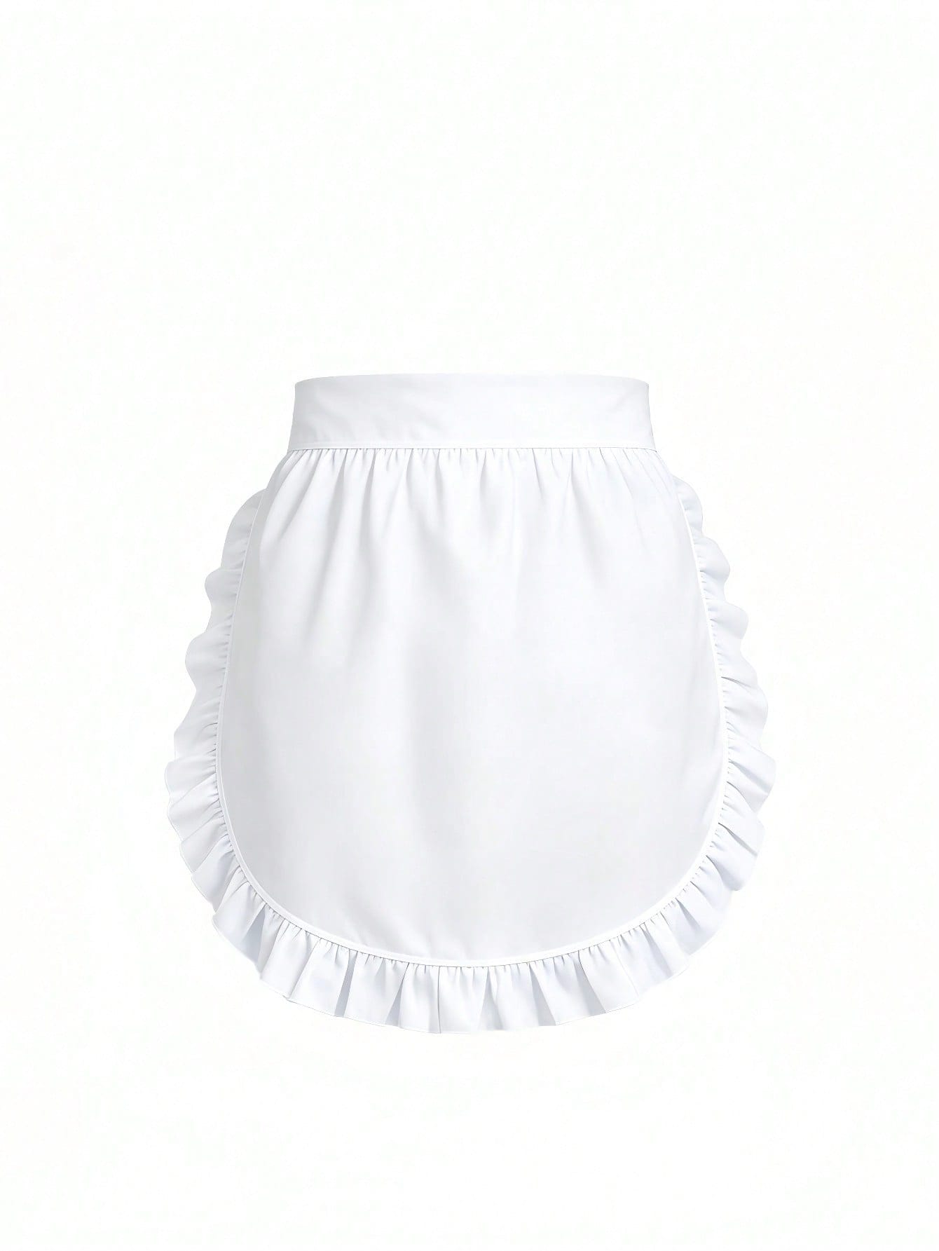 White Short Ruffle Apron
