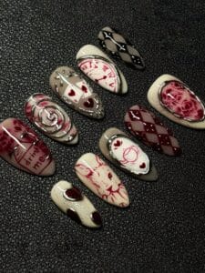 1 Set of 3D Almond Shape Nail Wonderland Stickers