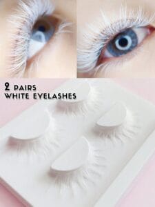 2 Pairs of White False Eyelashes