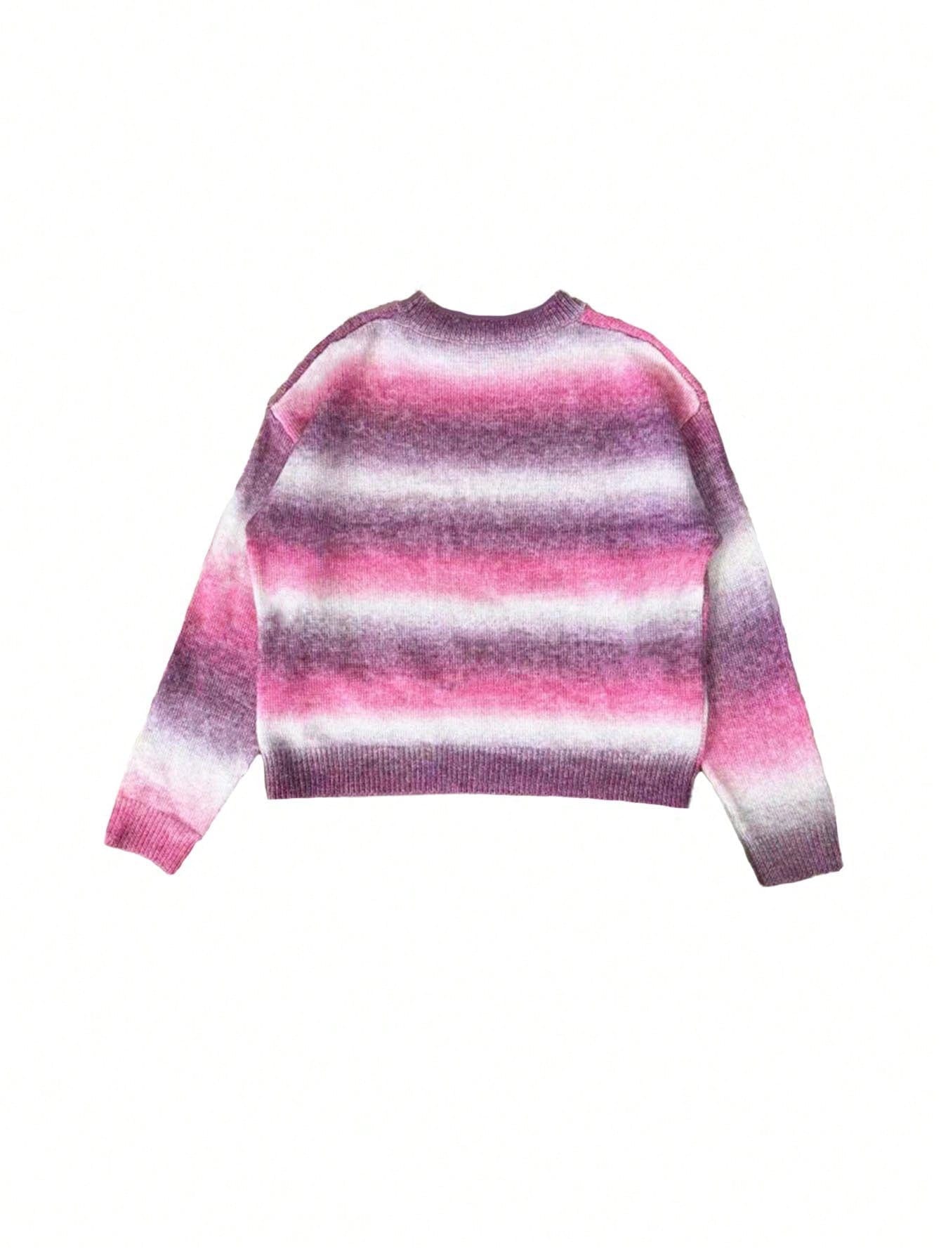 sweater with gradient stripe pattern