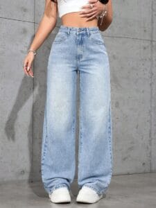 High Waist Baggy Casual Denim Pants