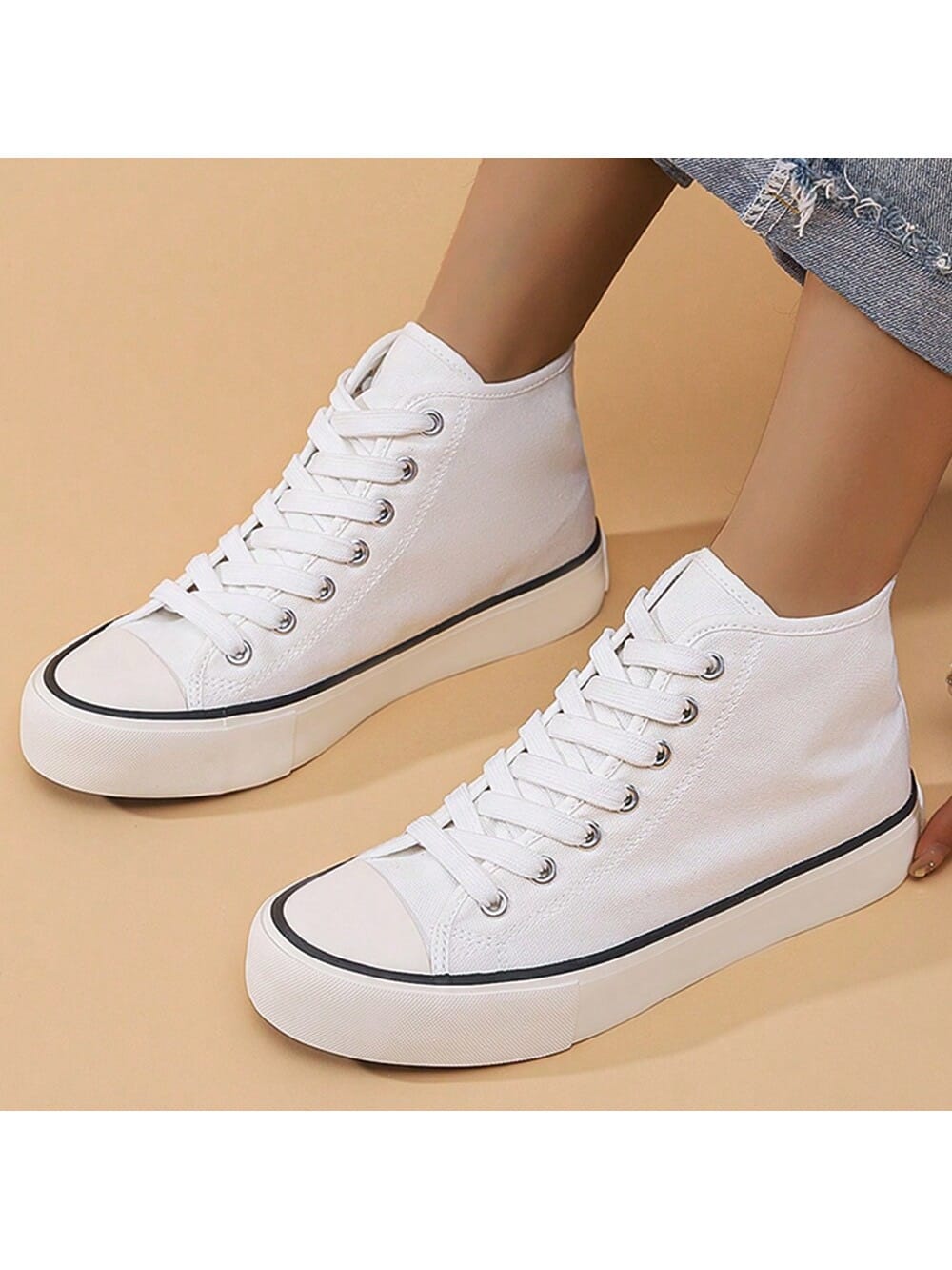 White High Canvas Shoes