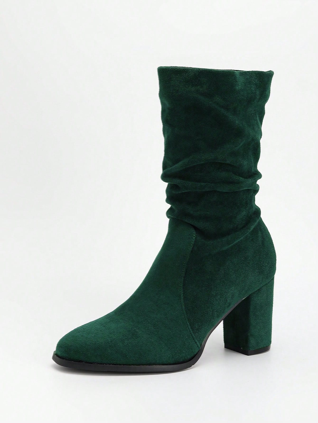 Green mid-calf riding boots